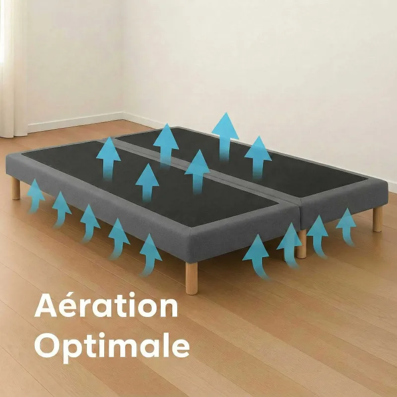 Ensemble matelas sommier gris foncé hôtel confort prestige | STYLHOTEL