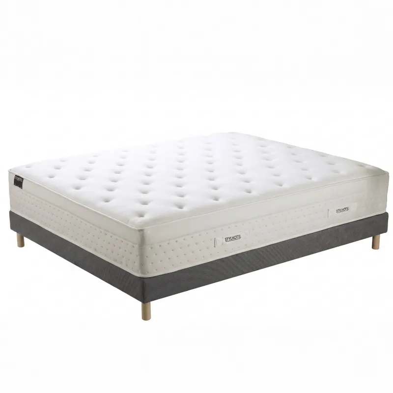 Ensemble matelas sommier gris foncé hôtel confort prestige | STYLHOTEL