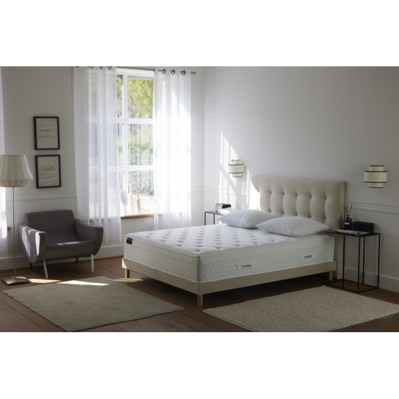 Tête de lit capitonnée beige | Élégance douce et confort durable