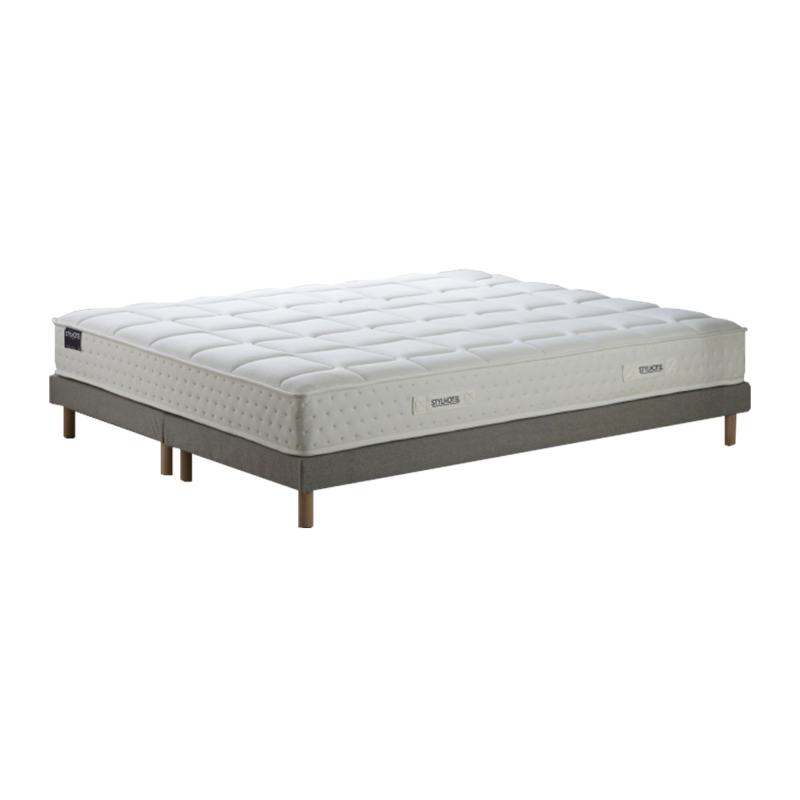 Sommier tapissier gris à lattes rigides | Confort ferme & durable