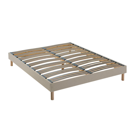 Sommier en kit latte flexible tissu beige - Vue secondaire