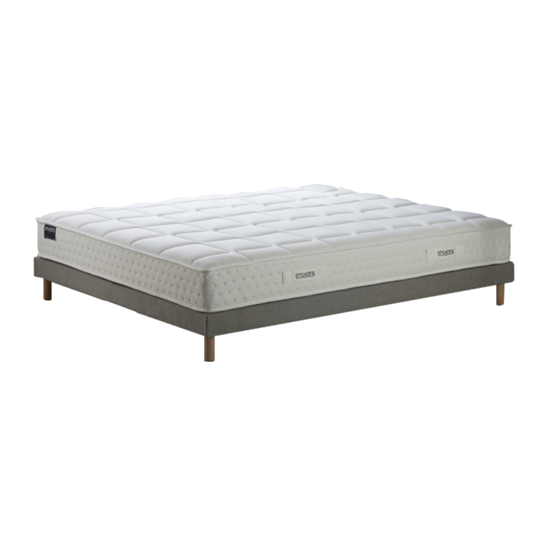 Sommier en kit gris à lattes flexibles – Confort adaptable et montage facile