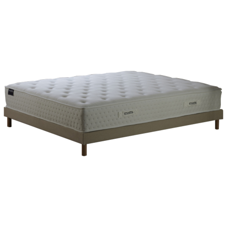 Ensemble matelas HÔTEL CONFORT HYBRIDE, sommier lattes fixes beige - Vue secondaire