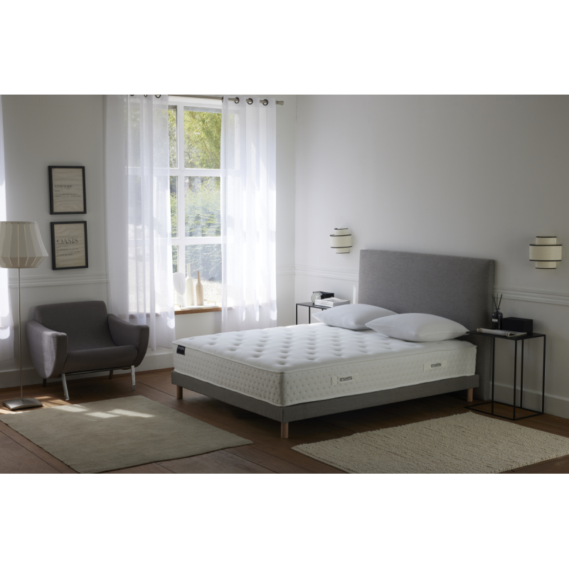Ensemble HOTEL CONFORT HYBRIDE gris – Matelas, sommier, tête STYLHOTEL