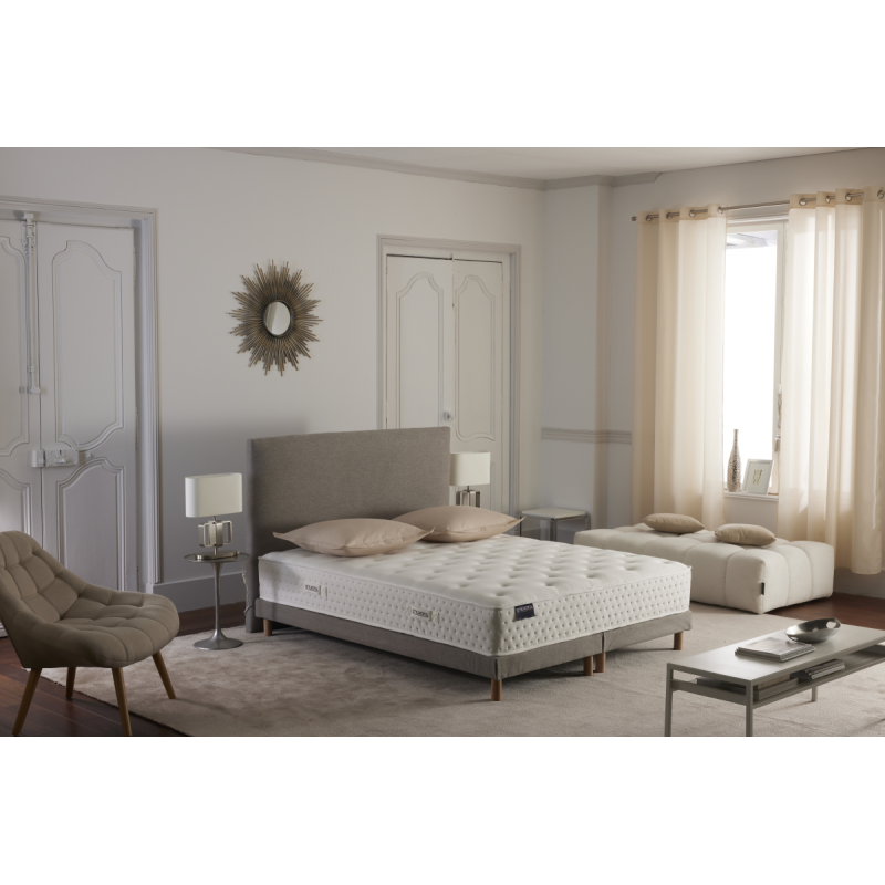 Ensemble HOTEL CONFORT HYBRIDE gris – Matelas, sommier, tête STYLHOTEL