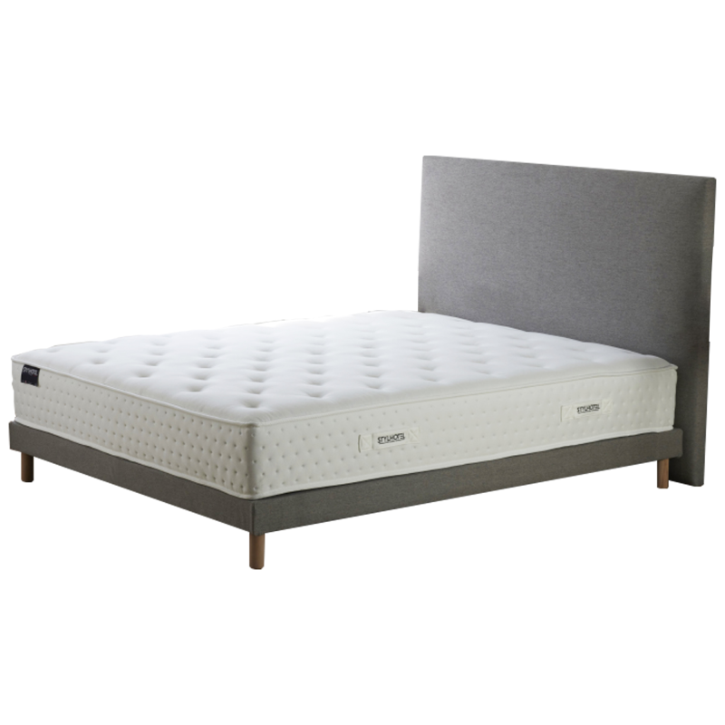 Ensemble HOTEL CONFORT HYBRIDE gris – Matelas, sommier, tête STYLHOTEL