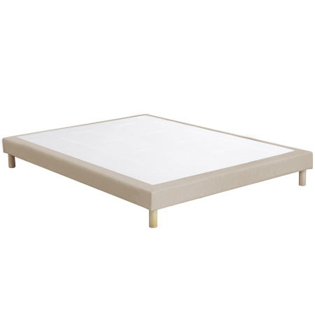 Sommier tapissier à lattes flexibles beige, plateau antidérapant, confort durable - Vue secondaire