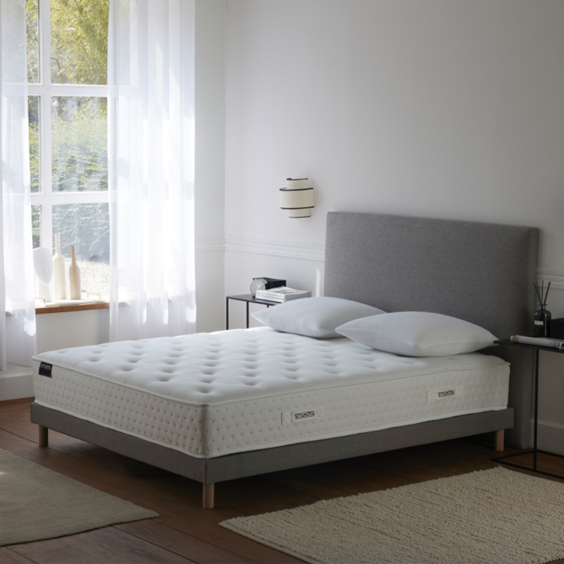 Ensemble HOTEL CONFORT HYBRIDE gris – Matelas, sommier, tête STYLHOTEL