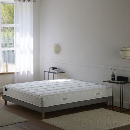 Sommier en kit lattes flexibles tissu gris