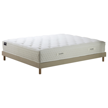 Ensemble matelas HÔTEL CONFORT HYBRIDE, sommier lattes fixes beige - Vue secondaire