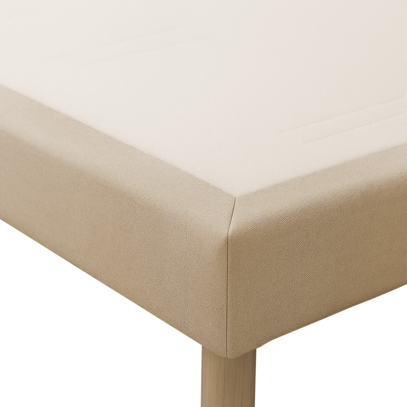 Sommier tapissier beige à lattes flexibles | Confort ferme & tissu antidérapant