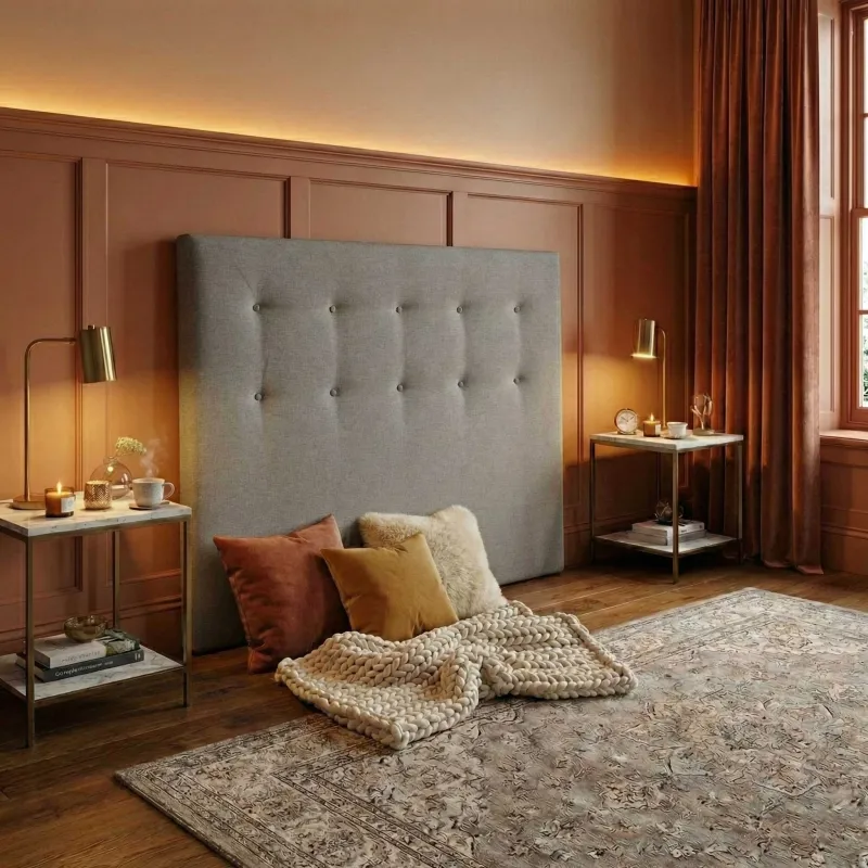 Tête de lit capitonnée grise | Design chic et confort structuré