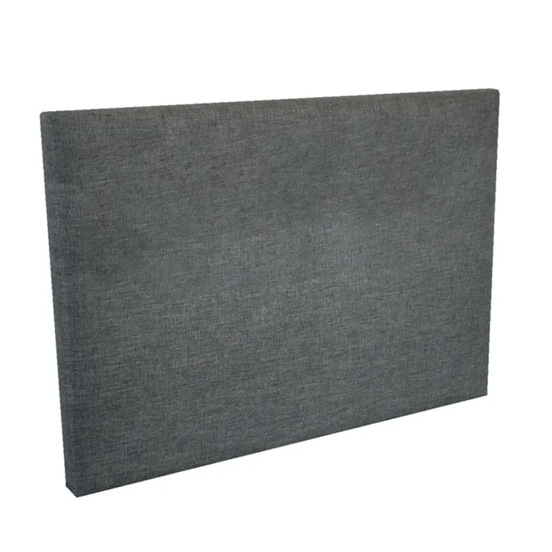 Tête de lit design lisse | Bois massif et tissu déco gris