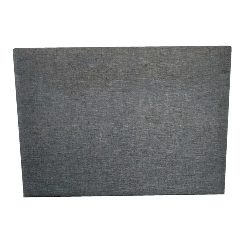 Tête de lit design lisse | Bois massif et tissu déco gris