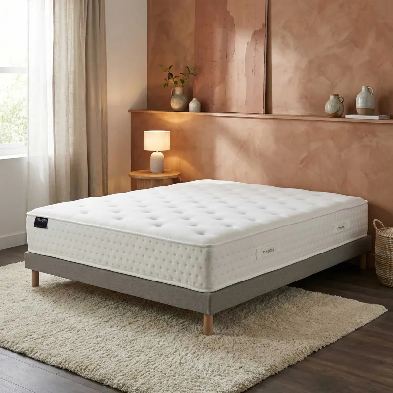 Ensemble matelas hybride & sommier gris – STYLHOTEL