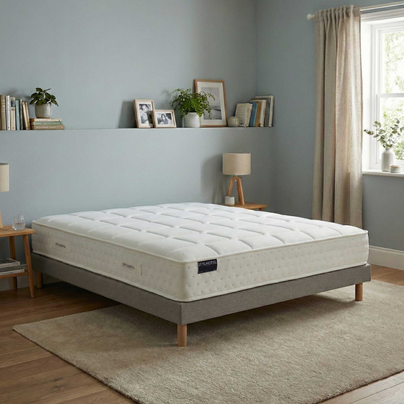 Ensemble literie gris HOTEL CONFORT – Soutien ferme, style élégant