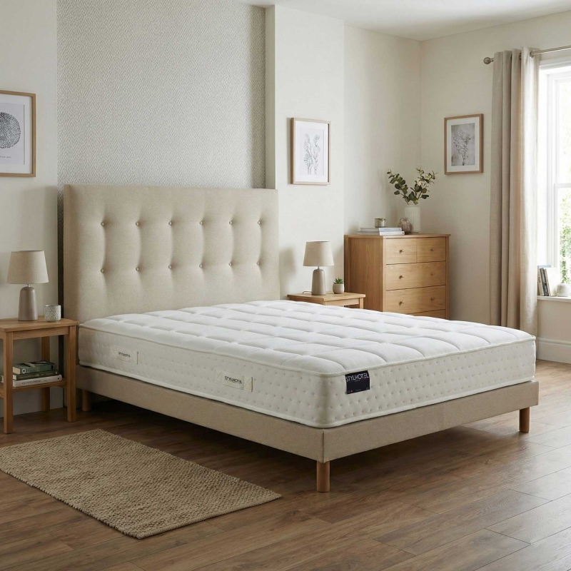 Ensemble literie beige HÔTEL CONFORT – Style hôtelier et confort ferme