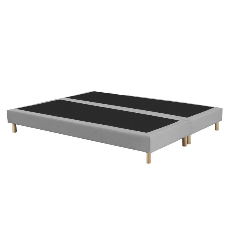 Ensemble hôtelier Prestige gris : matelas hybride + tête capitonnée
