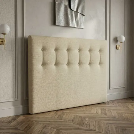 Tête de lit capitonnée tissu écru