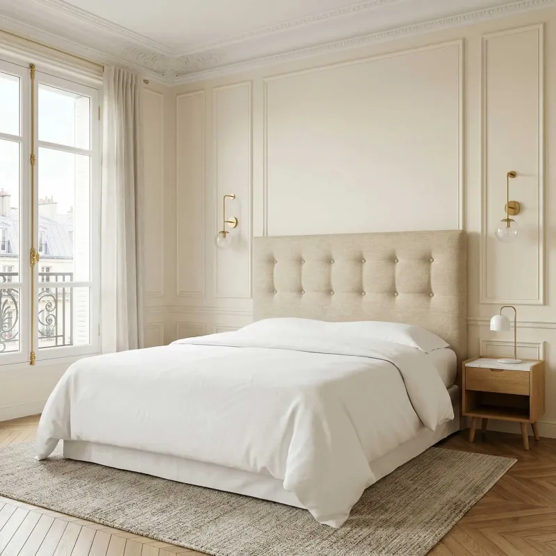 Déstockage : Tête de lit capitonnée écru | Dernières pièces