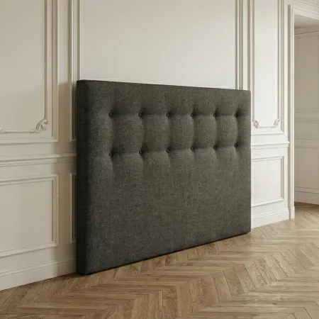 Tête de lit capitonnée tissu gris éléphant
