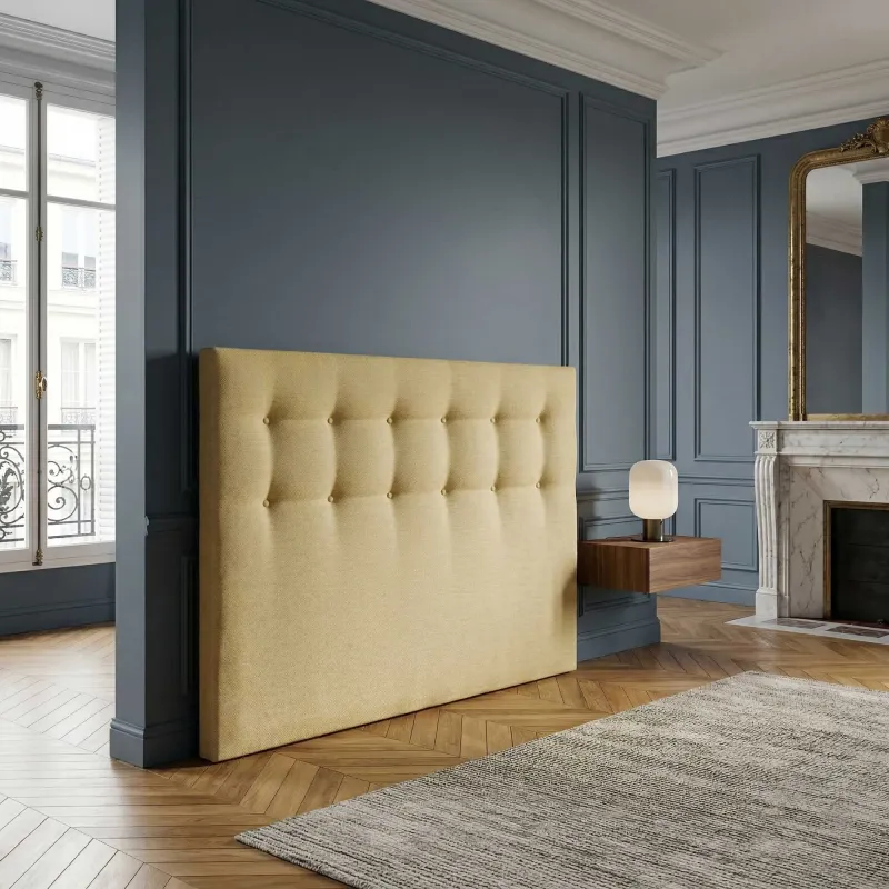 Déstockage : Tête de lit capitonnée jaune | Dernières pièces