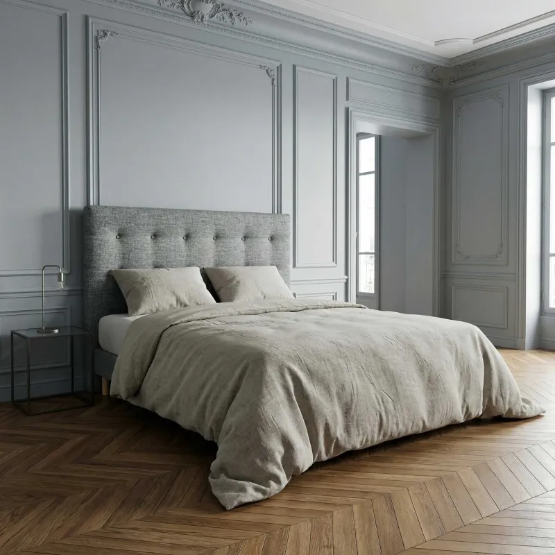 Déstockage : Tête de lit capitonnée gris souris | Dernières pièces