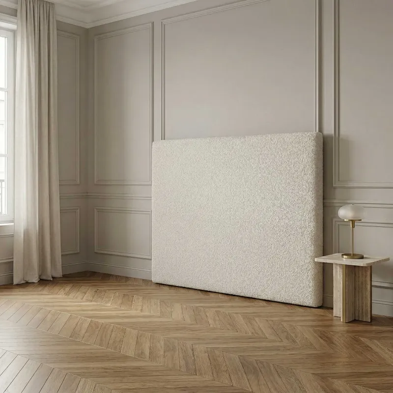 Déstockage : Tête de lit lisse bouclette écru | Dernières pièces