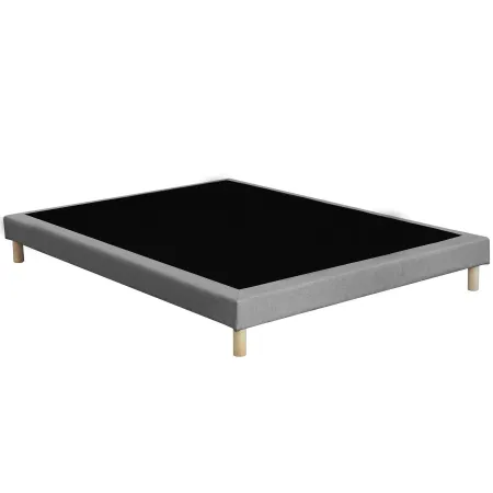 Sommier tapissier gris, lattes flexibles, confort ferme - Vue secondaire