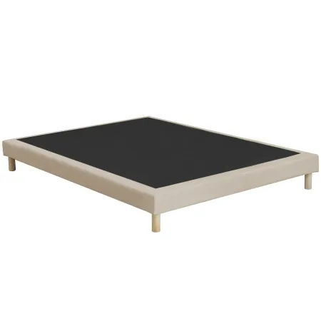 Sommier tapissier à lattes flexibles beige, confort durable - Vue secondaire