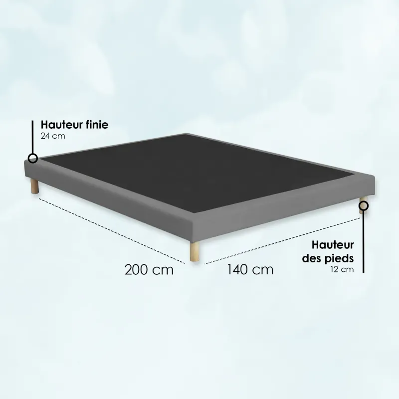 Ensemble matelas hybride & sommier gris – STYLHOTEL