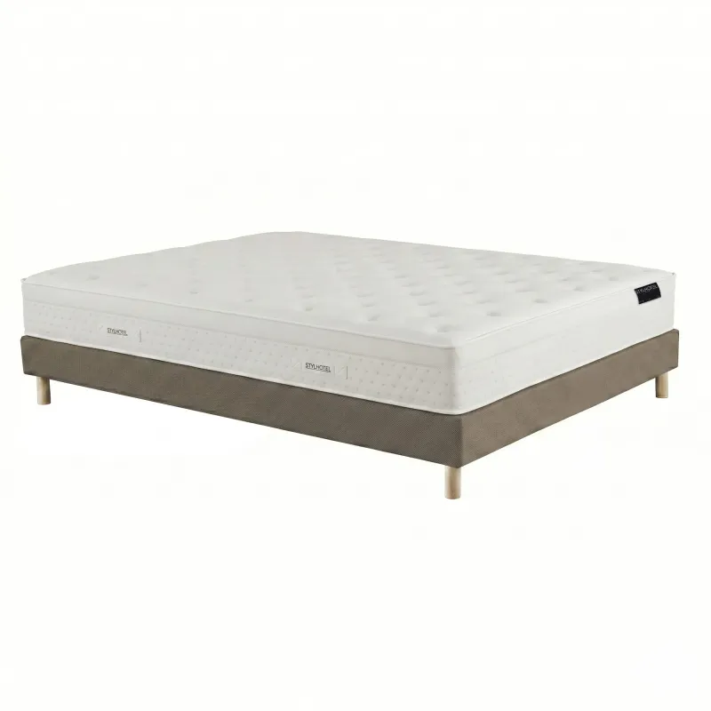 Ensemble matelas sommier taupe hôtel confort prestige | STYLHOTEL