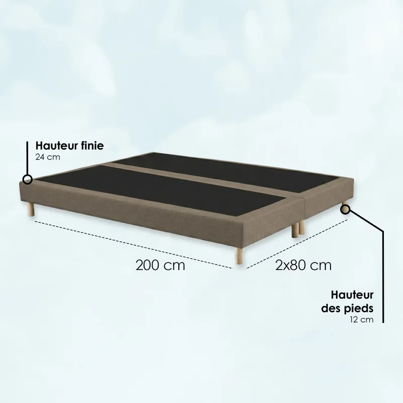 Ensemble matelas sommier taupe hôtel confort prestige | STYLHOTEL
