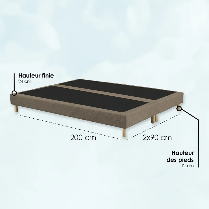 Ensemble matelas sommier taupe hôtel confort prestige | STYLHOTEL