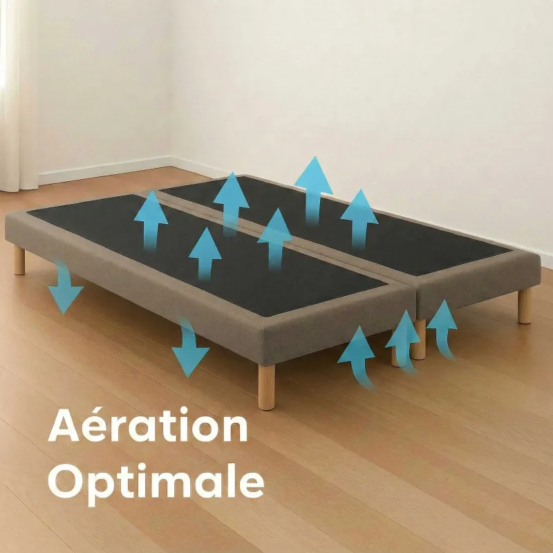 Ensemble matelas sommier taupe hôtel confort prestige | STYLHOTEL