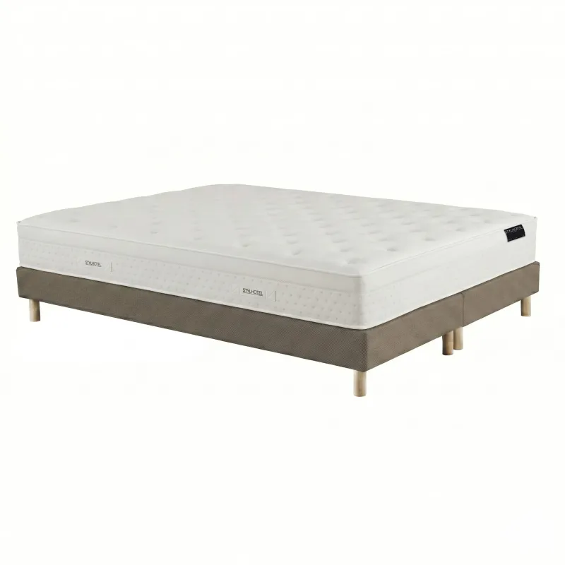 Ensemble matelas sommier taupe hôtel confort prestige | STYLHOTEL